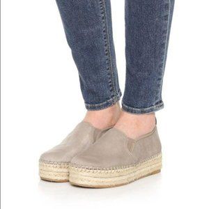 Sam Edelman Carrin Cream Suede Leather Loafers Platform Espadrilles 9.5